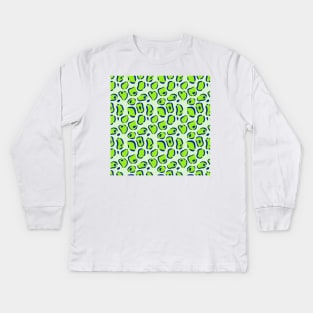 Green Animal Print Kids Long Sleeve T-Shirt